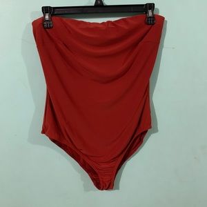 Dark Brick Red-Orange Bodysuit